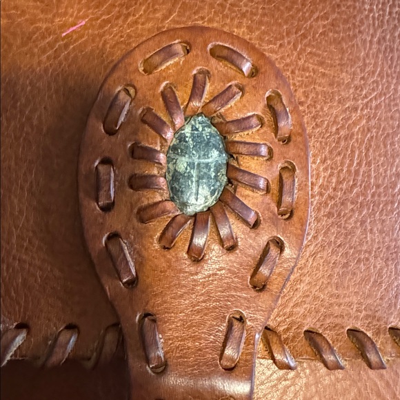 Valentino Garavani Brown Leather Boho Saddle Bag with Scarab - EUC - Picture 2 of 9